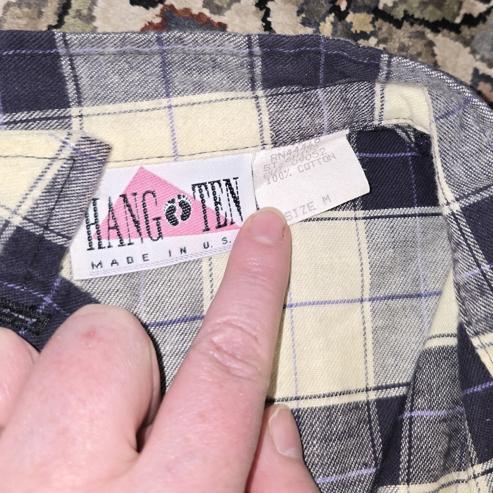 Hang Ten 100% cotton plaid Shirt. Women's medium - Picture 6 of 7